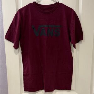 Vans Maroon Tee with Black Logo